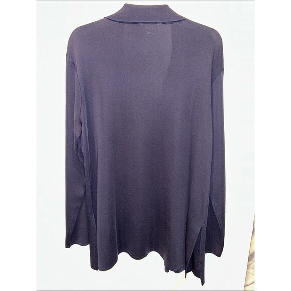 Exclusively Misook Women's Large Navy Open Cardigan Minimalist Capsule Wardrobe - Picture 8 of 11